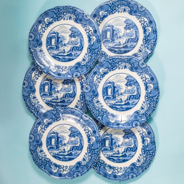 Fecra Vintage Blue 6 Parça Servis Tabağı Seti