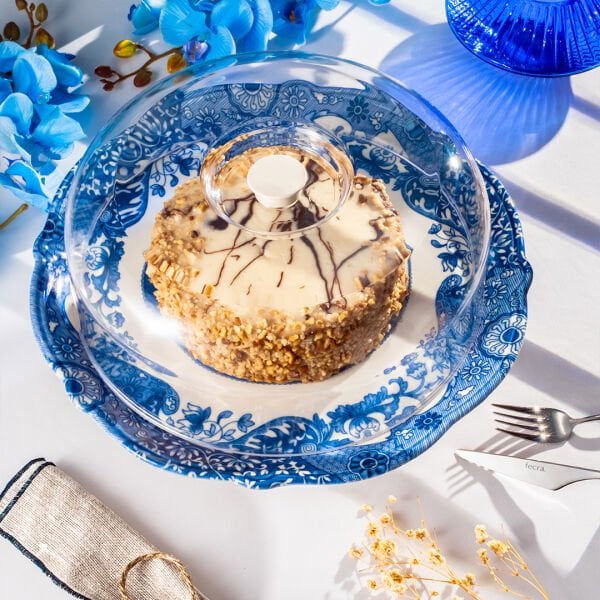 Fecra Vintage Blue Kek Sunum Tabağı