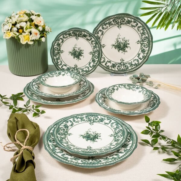 Fecra Majestic Green 24 Parça Yemek Takımı