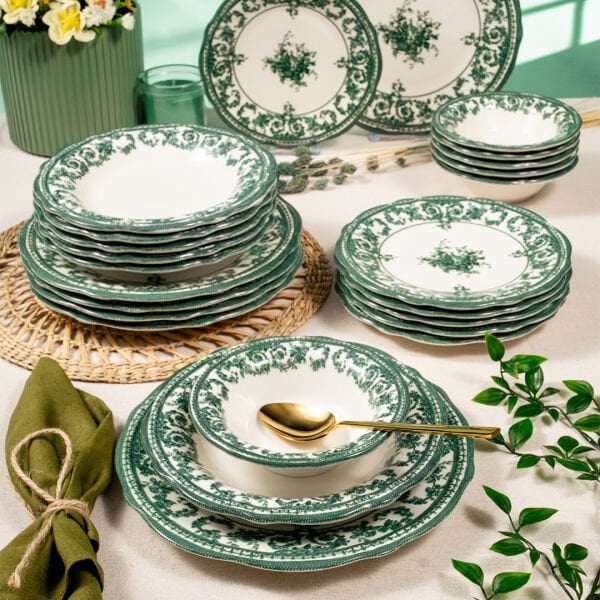 Fecra Majestic Green 24 Parça Yemek Takımı