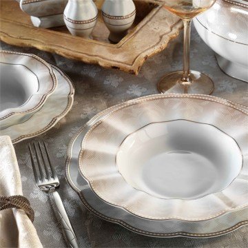 Kütahya Porselen Nil 83 Parça 62742 Desen Yemek Takımı