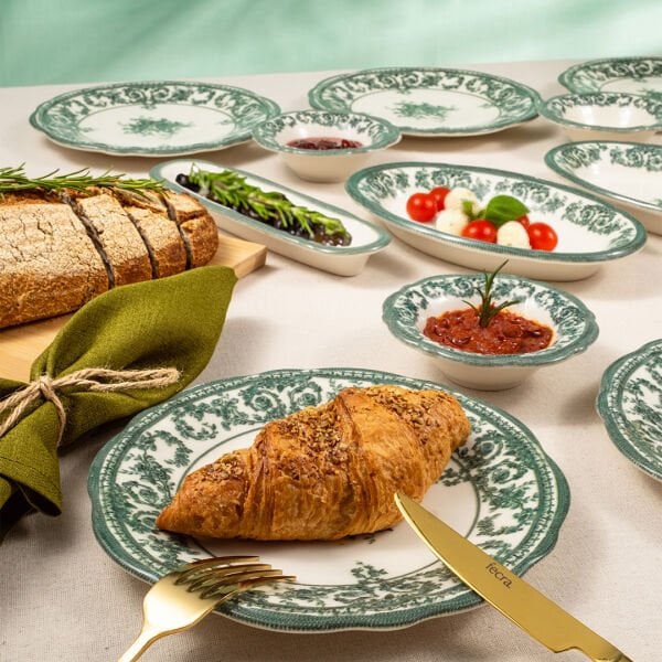 Fecra Majestic Green 14 Parça Kahvaltı Takımı