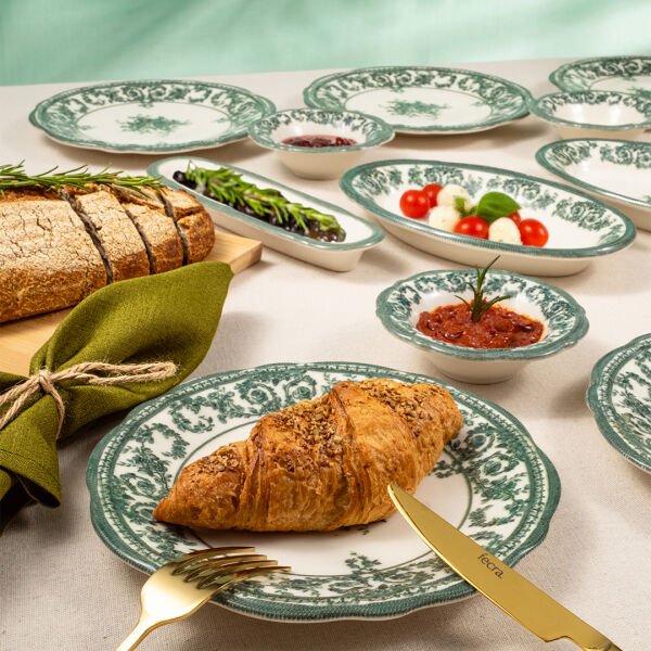 Fecra Majestic Green 14 Parça Kahvaltı Takımı