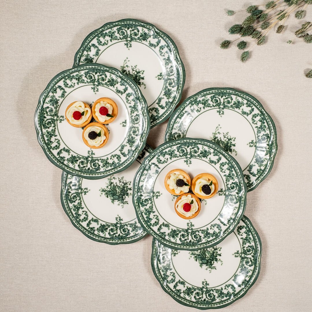 Fecra Majestic Green 6'lı Pasta Tabağı Seti