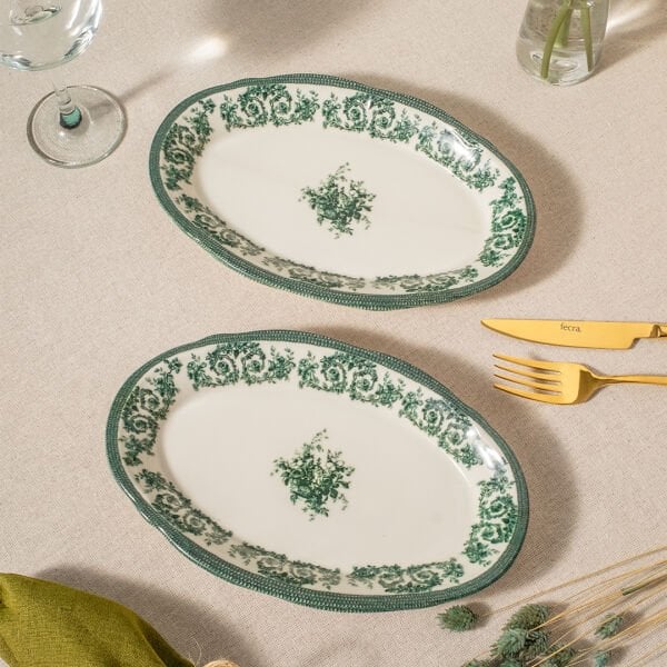 Fecra Majestic Green 2'Li Kayık Tabak