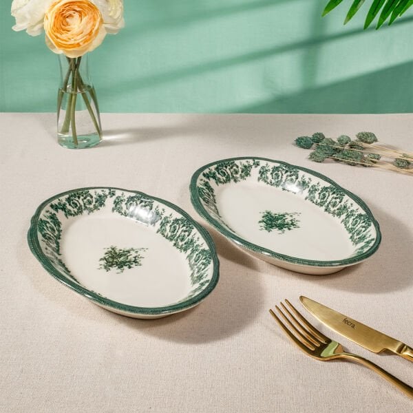 Fecra Majestic Green 2'Li Kayık Tabak