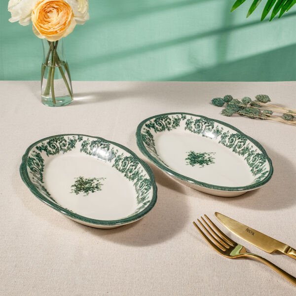 Fecra Majestic Green 2'Li Kayık Tabak