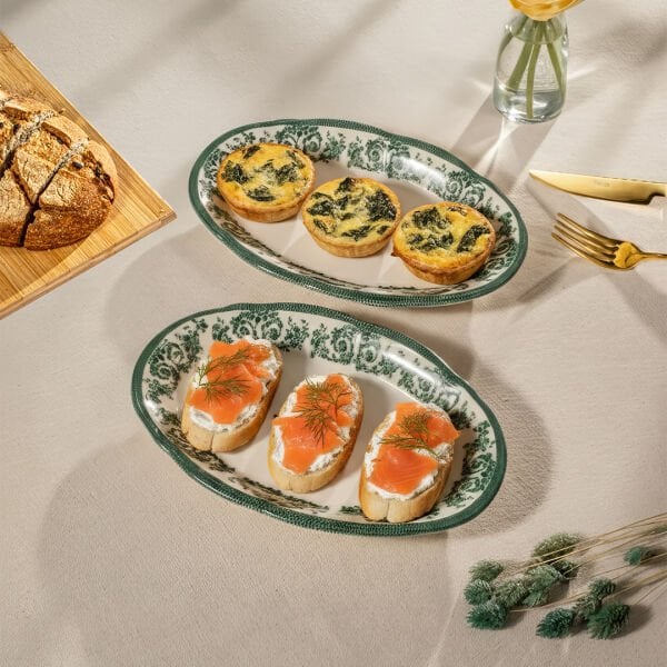 Fecra Majestic Green 2'Li Kayık Tabak