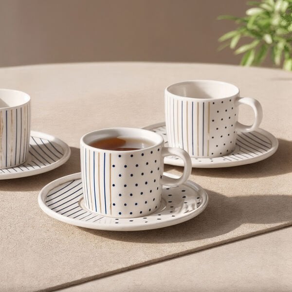 Güral Porselen Mental 4 Parça Çay Fincan Takımı 65481