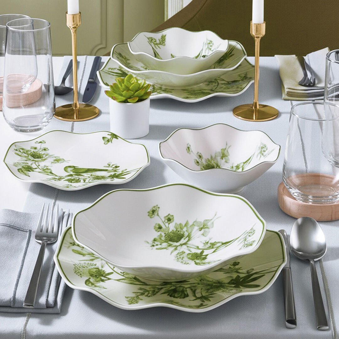Güral Porselen Nesrin 24 Parça Yemek Seti 1891 Yeşil