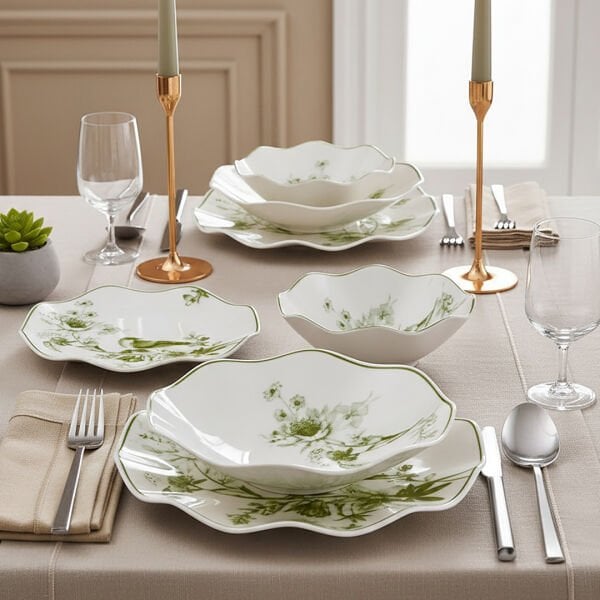 Güral Porselen Nesrin 24 Parça Yemek Seti 1891 Yeşil