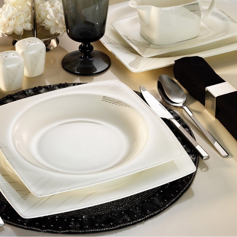 Kütahya Porselen Aliza Bone 83 Parça 65112 Desenli Yemek Takımı