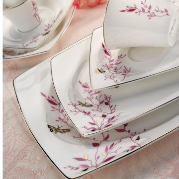 Kütahya Porselen Aliza Bone 83 Parça 65115 Desenli Yemek Takımı