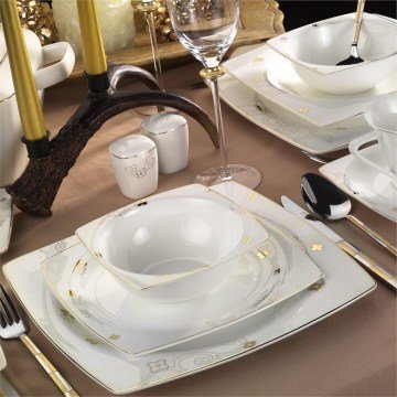 Kütahya Porselen Aliza Bone 83 Parça 65117 Desenli Yemek Takımı