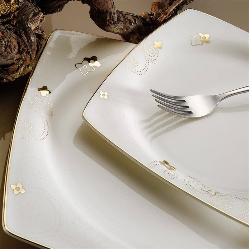 Kütahya Porselen Aliza Bone 83 Parça 65117 Desenli Yemek Takımı
