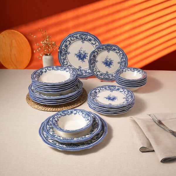 Fecra Majestic Blue 24 Parça Yemek Takımı
