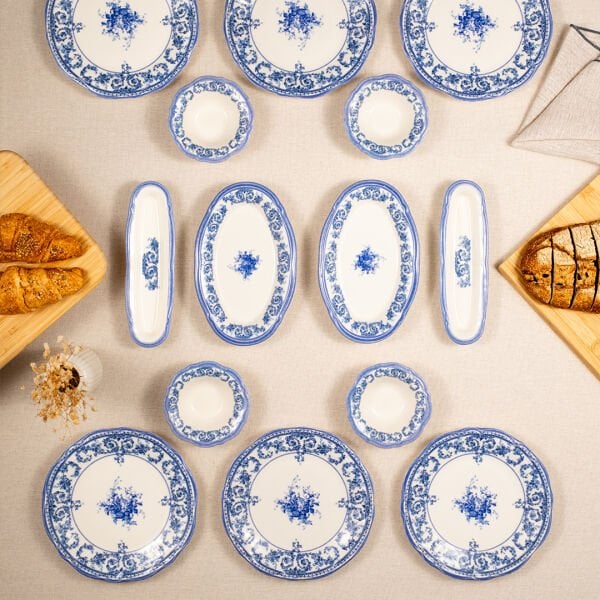 Fecra Majestic Blue 14 Parça Kahvaltı Takımı