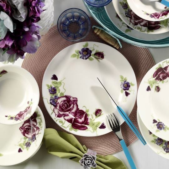 Kütahya Porselen Bone Jasmine 24 Parça 9417 Desen Yemek Seti
