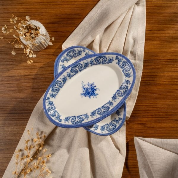 Fecra Majestic Blue 2'li Kayık Tabak