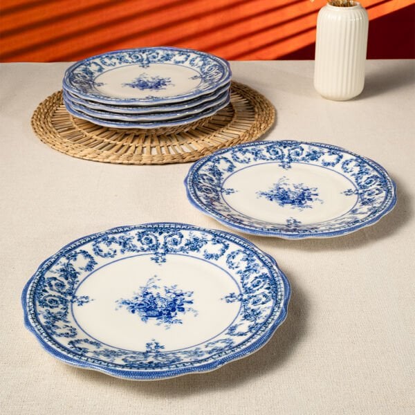 Fecra Majestic Blue 6 Parça Pasta Tabağı Seti