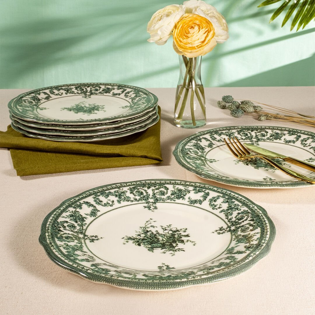 Fecra Majestic Green 6 Parça  Servis Tabağı Seti