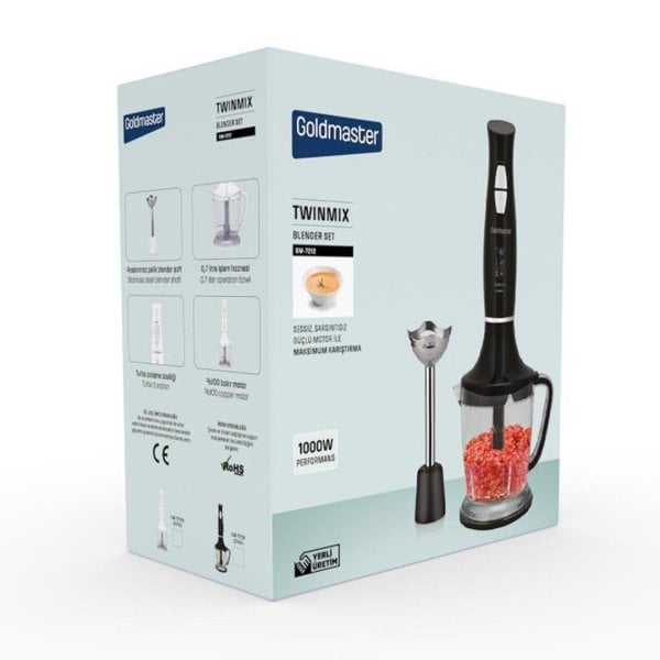 Goldmaster GM-7212B Twinmix Siyah Blender Set