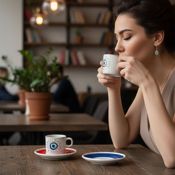 Güral Porselen Mental 4 Parça Çay Fincan Takımı 6705