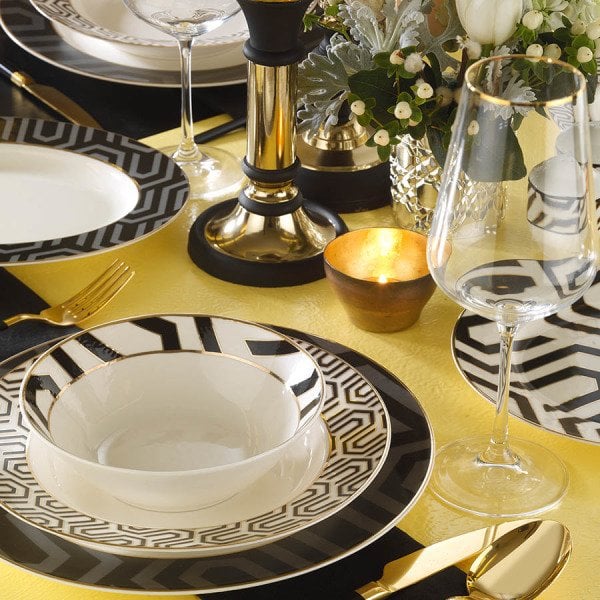 Kütahya Porselen İnci Bone Kalipso 53 Parça Altın Dekorlu Yemek Takımı 11771