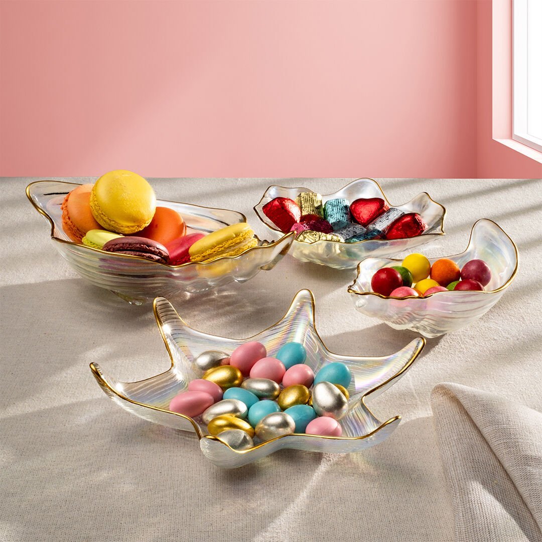 Fecra Deniz 4 Parça Cam Sunum Seti