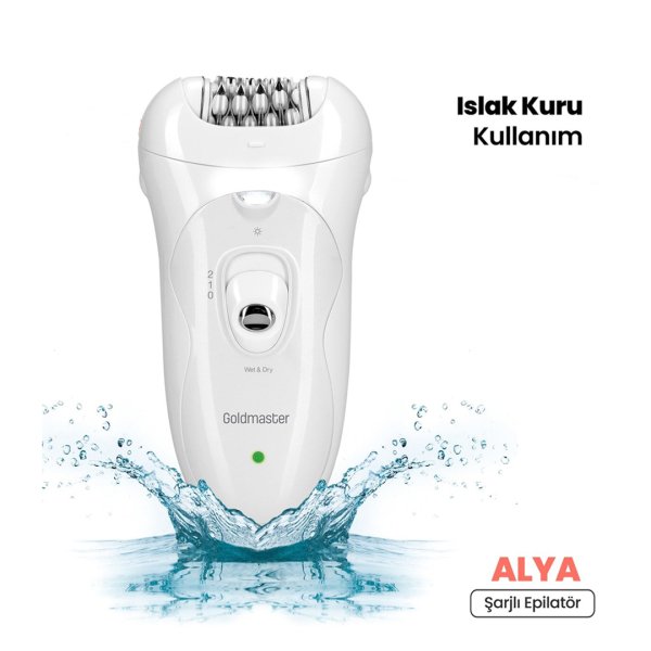 GoldMaster Alya Şarjlı Islak Kuru Led Işıklı 2in1 Epilatör Ve Masaj Başlığı Epilasyon Cihazı GM 8136