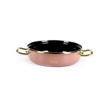 Fecra Emaye Düz Sahan Rose Gold 18 cm