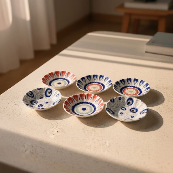 Fecra Acem 6'lı Çay Tabağı Seti Mix 3232