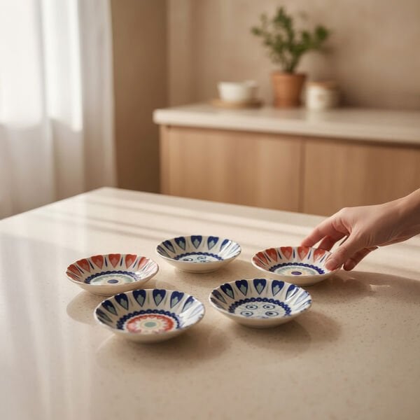 Güral Porselen Acem 6'lı Çay Tabağı Seti Mix 3232