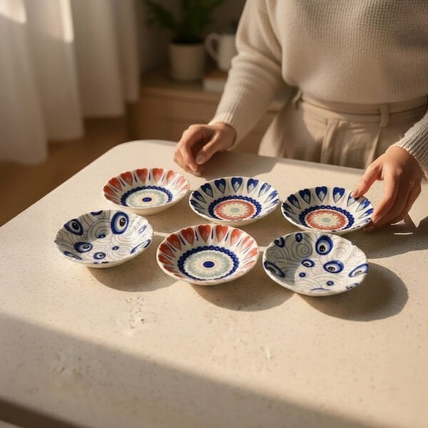 Güral Porselen Acem 6'lı Çay Tabağı Seti Mix 3232