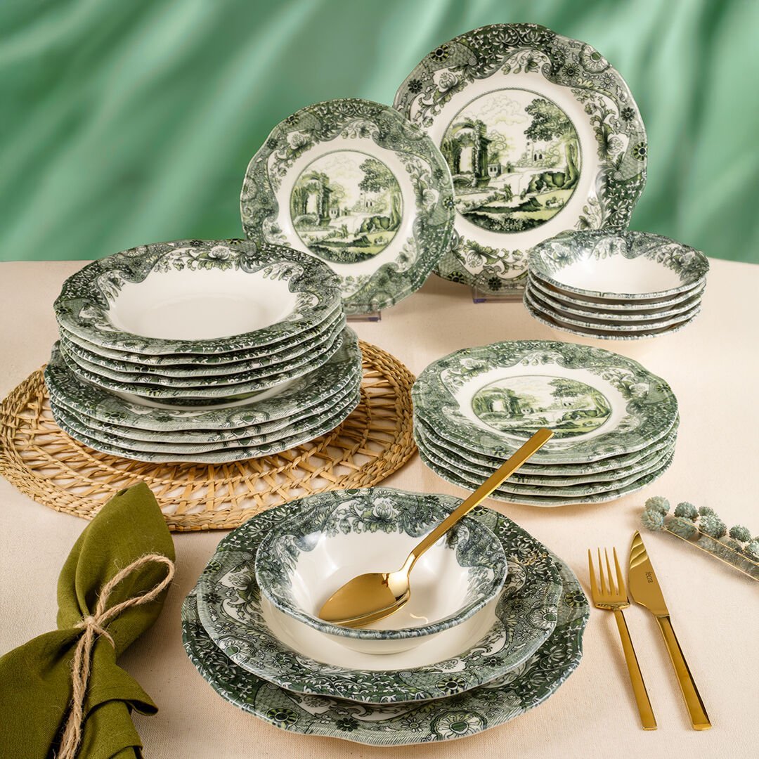 Fecra Vintage Emerald 24 Parça Yemek Takımı