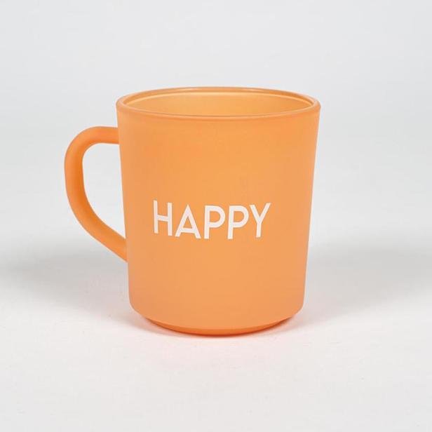 Rakle Motto Happy Sloganlı Kupa Bardak Somon