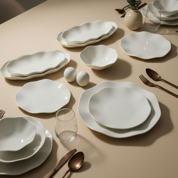 Güral Porselen Nesrin 52 Parça Sade Yemek Takımı
