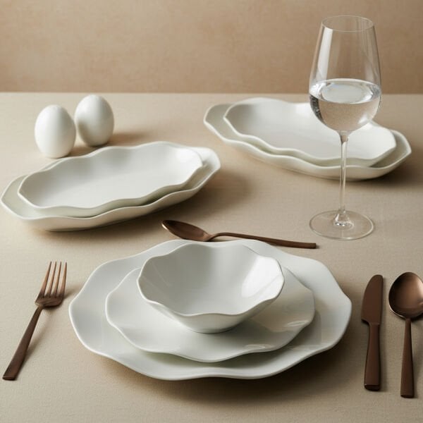 Güral Porselen Nesrin 52 Parça Sade Yemek Takımı