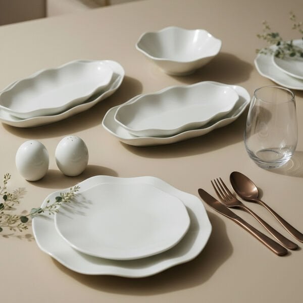 Güral Porselen Nesrin 52 Parça Sade Yemek Takımı