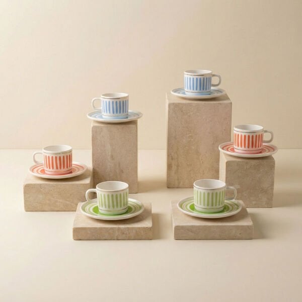 Fecra Ritim 12 Parça Kahve Fincan Takımı