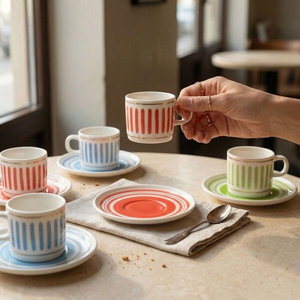 Fecra Ritm 12 Parça Kahve Fincan Takımı