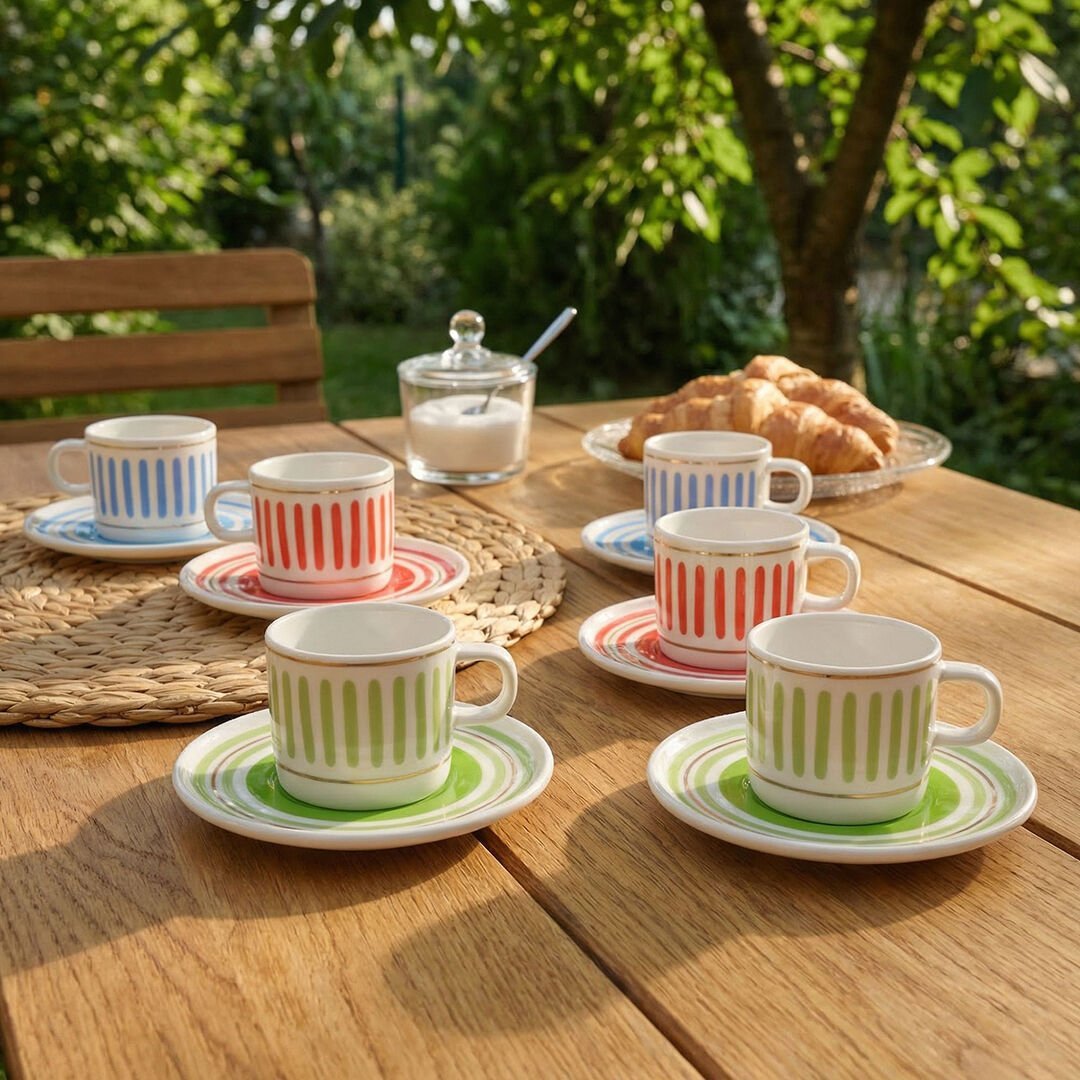 Fecra Ritm 12 Parça Kahve Fincan Takımı