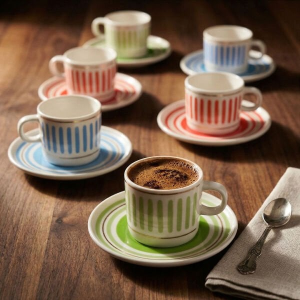 Fecra Ritm 12 Parça Kahve Fincan Takımı