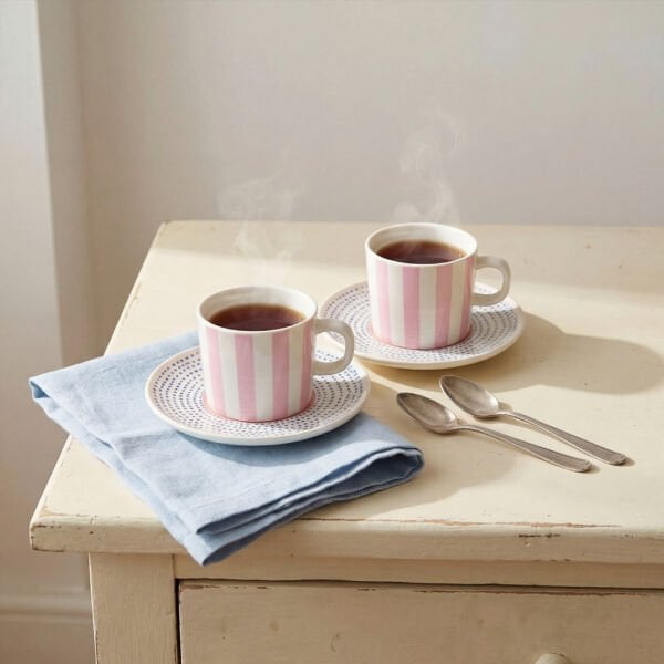 Güral Porselen Mental 4 Parça Çay Fincan Takımı 6566