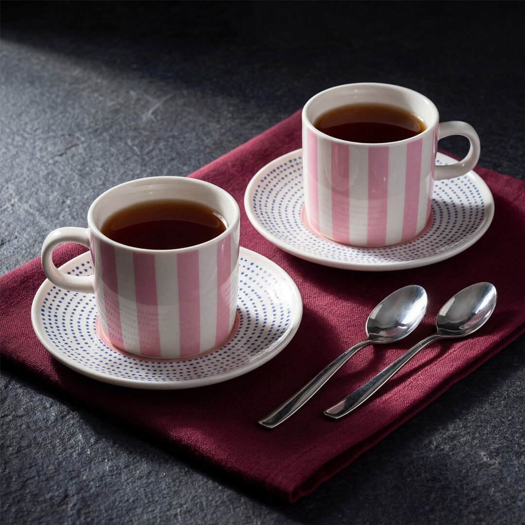 Güral Porselen Mental 4 Parça Çay Fincan Takımı 6566