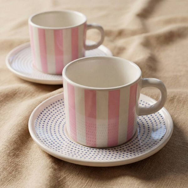 Güral Porselen Mental 4 Parça Çay Fincan Takımı 6566