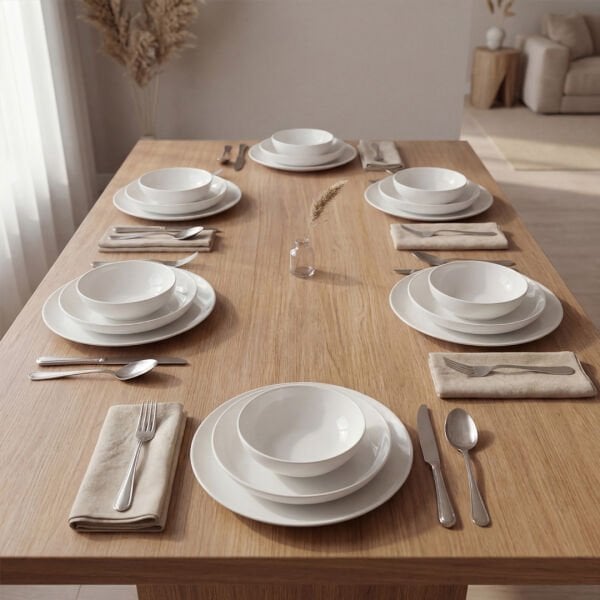 Güral Porselen Atina 18 Parça Yemek Takımı Sade