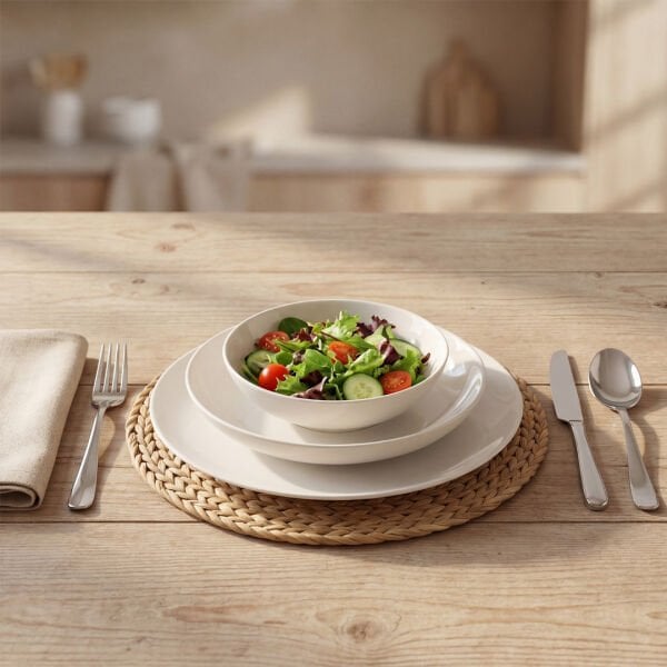 Güral Porselen Atina 18 Parça Yemek Takımı Sade