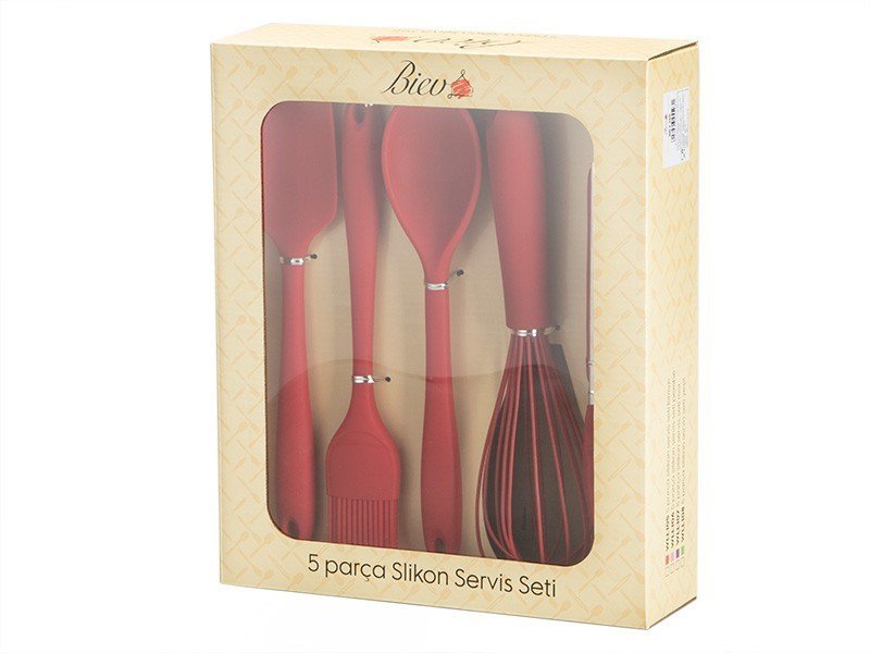 Biev Wll105  5 Parça Silikon Set Kırmızı
