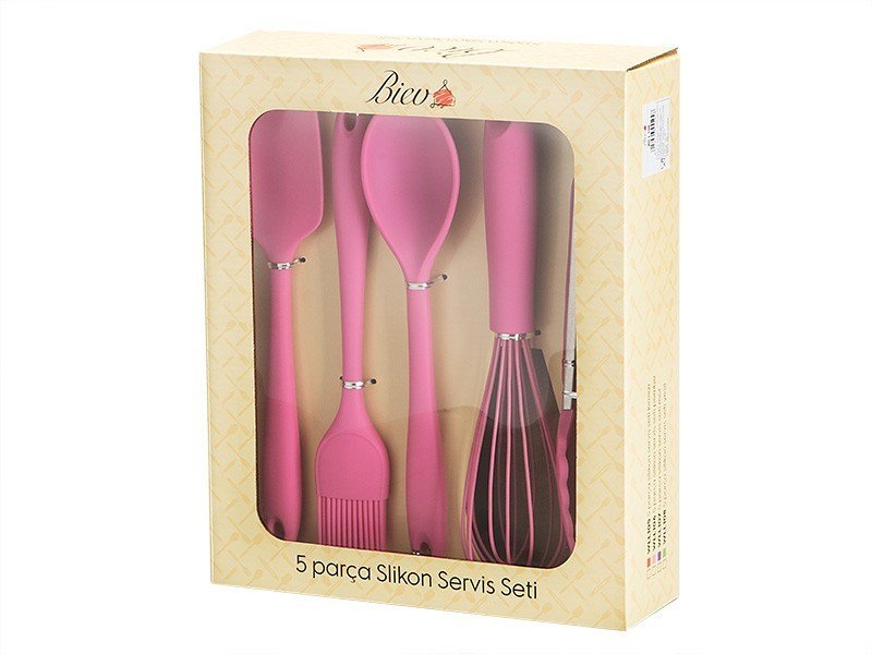 Biev Wll106  5 Parça Silikon Set Pembe